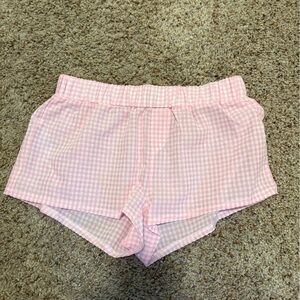 Edikted Pink Gingham High Waist Shorts